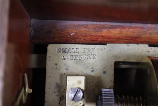 A mid 19th century Nicole Freres 11in. cylinder music box playing six airs